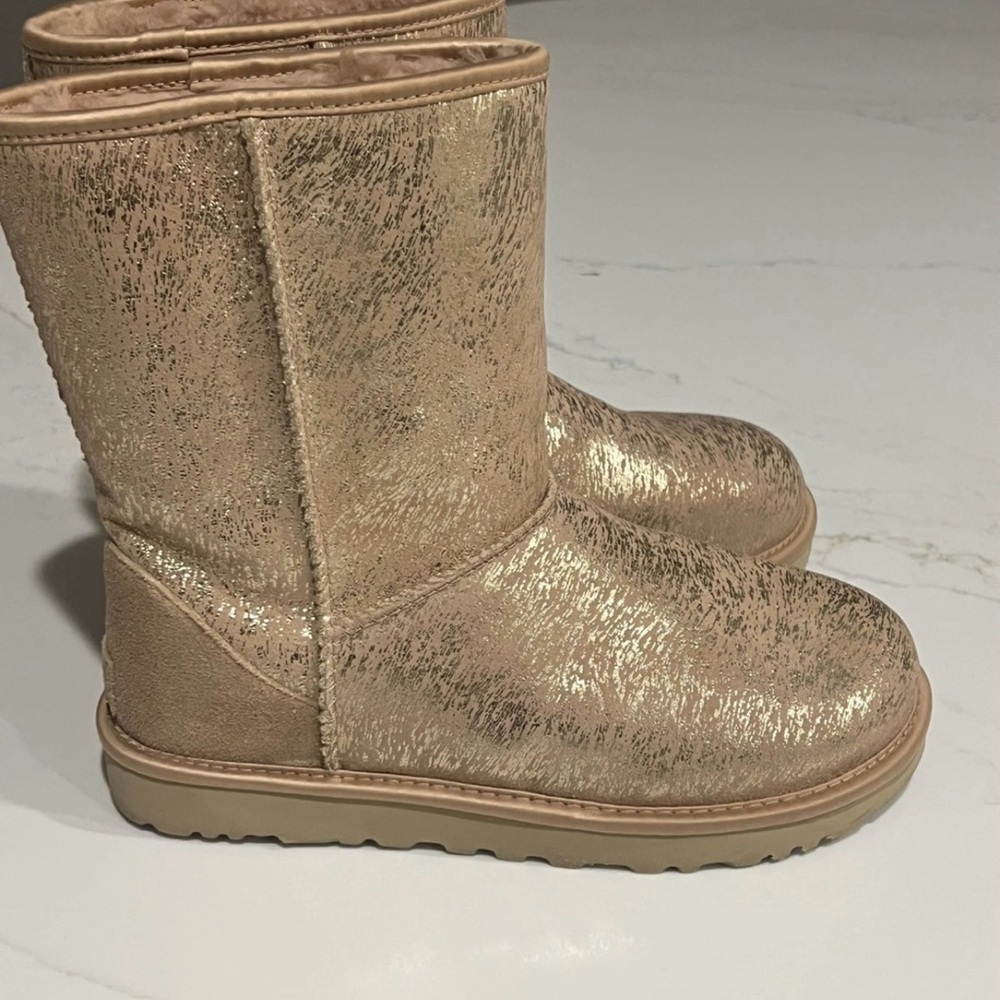 Ugg Sparkly Gold Boots size 9 women